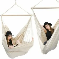 AMANKA XXL Hängesessel 185x130cm Hängestuhl 2 Personen Hängesitz Bis 150kg Baumwolle Hängematte 360° Swifel