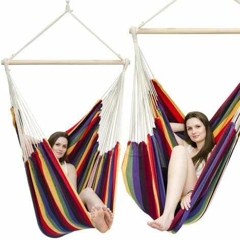 AMANKA XXL Hängesessel 185x130cm Hängestuhl 2 Personen Hängesitz bis 150kg Baumwolle Hängematte 360° Swifel AMANKA XXL Hängesessel 185x130cm Hängestuhl 2 Personen Hängesitz Bis 150kg Baumwolle Hängematte 360° Swifel -AMANKA Shop 9846164 1