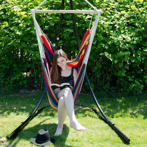 AMANKA XXL Hängesessel 185x130cm Hängestuhl 2 Personen Hängesitz bis 150kg Baumwolle Hängematte 360° Swifel AMANKA XXL Hängesessel 185x130cm Hängestuhl 2 Personen Hängesitz Bis 150kg Baumwolle Hängematte 360° Swifel -AMANKA Shop 9846164 3