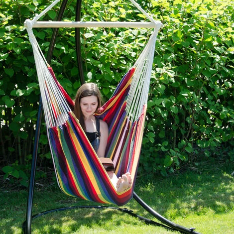 AMANKA XXL Hängesessel 185x130cm Hängestuhl 2 Personen Hängesitz bis 150kg Baumwolle Hängematte 360° Swifel AMANKA XXL Hängesessel 185x130cm Hängestuhl 2 Personen Hängesitz Bis 150kg Baumwolle Hängematte 360° Swifel -AMANKA Shop 9846164 4