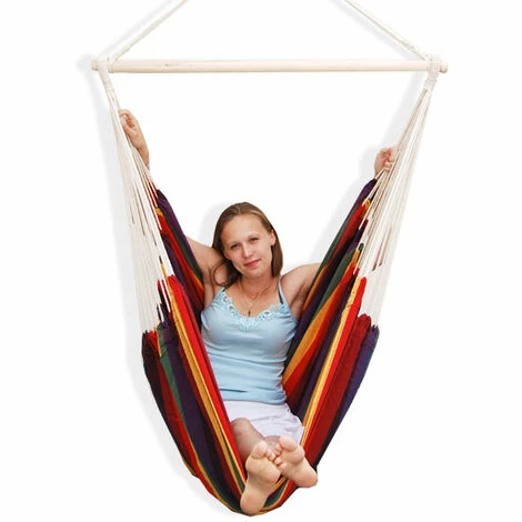 AMANKA XXL Hängesessel 185x130cm Hängestuhl 2 Personen Hängesitz bis 150kg Baumwolle Hängematte 360° Swifel AMANKA XXL Hängesessel 185x130cm Hängestuhl 2 Personen Hängesitz Bis 150kg Baumwolle Hängematte 360° Swifel -AMANKA Shop 9846164 5