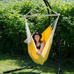 AMANKA XXL Hängesessel 185x130cm Hängestuhl 2 Personen Hängesitz Bis 150kg Baumwolle Hängematte 360° Swifel -AMANKA Shop 9846196 4