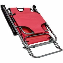 AMANKA Campingstuhl Liegestuhl Freizeitliege Sonnenliege Strandliege Campingliege Klappliege Liege 153cm | Rot -AMANKA Shop 9846351 5