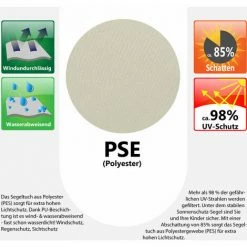 AMANKA UPF50+ UV Sonnensegel 5x5x5 Polyester Dreieck Wasserabweisend Garten Segel Beige -AMANKA Shop 9846491 4