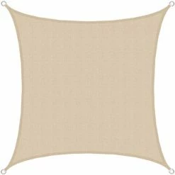 AMANKA UV Sonnensegel 3x3 M HDPE Quadrat Sonnenschutz Überdachung Garten Balkon Beige
