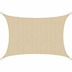 AMANKA UV Sonnensegel 3x2 HDPE Rechteckig Sonnenschutz Überdachung Garten Balkon Beige