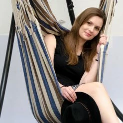 AMANKA XXL Hängesessel 185x130cm Hängestuhl 2 Personen Hängesitz Bis 150kg Baumwolle Hängematte 360° Swifel 3 AMANKA XXL Hängesessel 185x130cm Hängestuhl 2 Personen Hängesitz Bis 150kg Baumwolle Hängematte 360° Swifel -AMANKA Shop 9855703 4