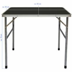 AMANKA Campingtisch Aluminium Klapptisch 60x80x70cm Stahlrahmen MDF-Tischplatte Dunkelgrau Praktisches Kofferformat -AMANKA Shop 9855795 3