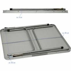 AMANKA Campingtisch Aluminium Klapptisch 60x80x70cm Stahlrahmen MDF-Tischplatte Dunkelgrau Praktisches Kofferformat -AMANKA Shop 9855795 5
