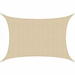 AMANKA UV Sonnensegel 3x4 HDPE Rechteckig Sonnenschutz Überdachung Garten Balkon Beige