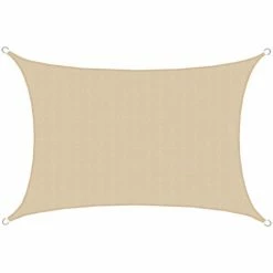 AMANKA UV Sonnensegel 4x6 HDPE Rechteckig Sonnenschutz Überdachung Garten Balkon Beige
