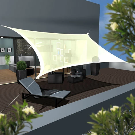 AMANKA UV Sonnensegel 4x6 HDPE Rechteckig Sonnenschutz Überdachung Garten Balkon Beige AMANKA UV Sonnensegel 4x6 HDPE Rechteckig Sonnenschutz Überdachung Garten Balkon Beige -AMANKA Shop 9855799 2