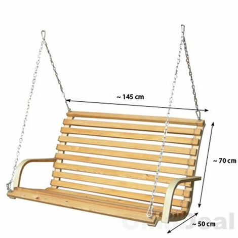 AMANKA Hollywoodschaukel Bank - Holz Schaukelbank Mit Befestigung – Bild 3