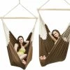 AMANKA XXL Hängesessel 185x130cm Hängestuhl 2 Personen Hängesitz Bis 150kg Baumwolle Hängematte 360° Swifel